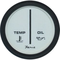 Faria Beede Warning Light Gauge in Euro White Style (Mercury, Mariner)
