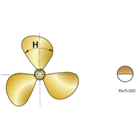 Vetus Propeller 18" x 12" 3-Blade 30mm Shaft 1:10 Right Hand - Image 2